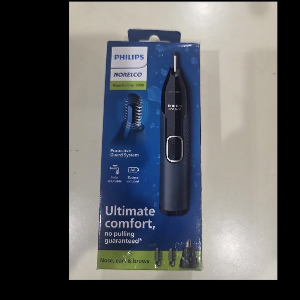 Philips Norelco Nose Trimmer 3000 Nose Ear Eyebrow Fully Washable Black Unisex